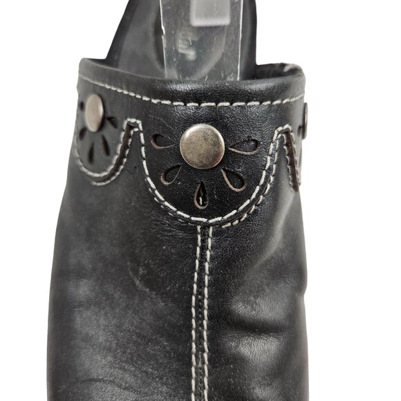 Bjorndal Shoes Womens 9 Seneca Black Leather Slip On Clog Casual Comfort - Picture 7 of 8